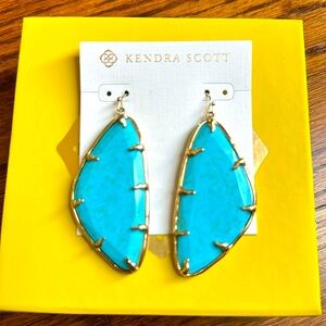 EUC Vintage Willow Turquoise earrings in gold frames